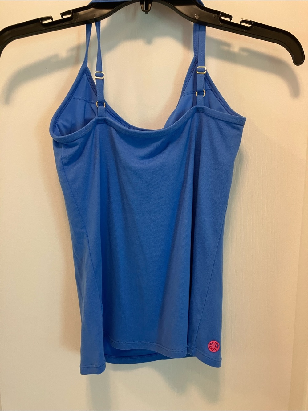 Lilly Pulitzer Luxletic Women's Blue Cowl Neck Camisole with Adjustable Straps - Picture 2 of 3